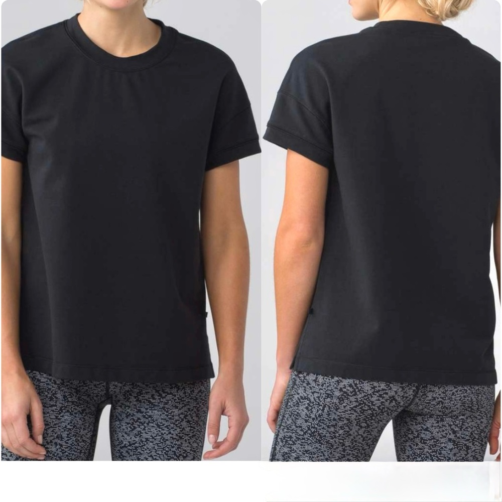 Lululemon Space Tee Women’s Short Sleeve in Black Size 8